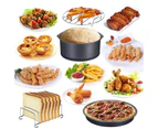 129 PCS 8" 8 inch Air Fryer Frying Cage Dish Baking Pan Rack Pizza Tray Pot Accessories