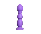 Big Purple Silicone Butt Plug Beads Unisex Large Anal Sex Toys - Purple