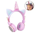 Headphones, Wireless Headphones  Headphones Bluetooth Headphones  with Adjustable Headband, Over On Ear Headset - Pink