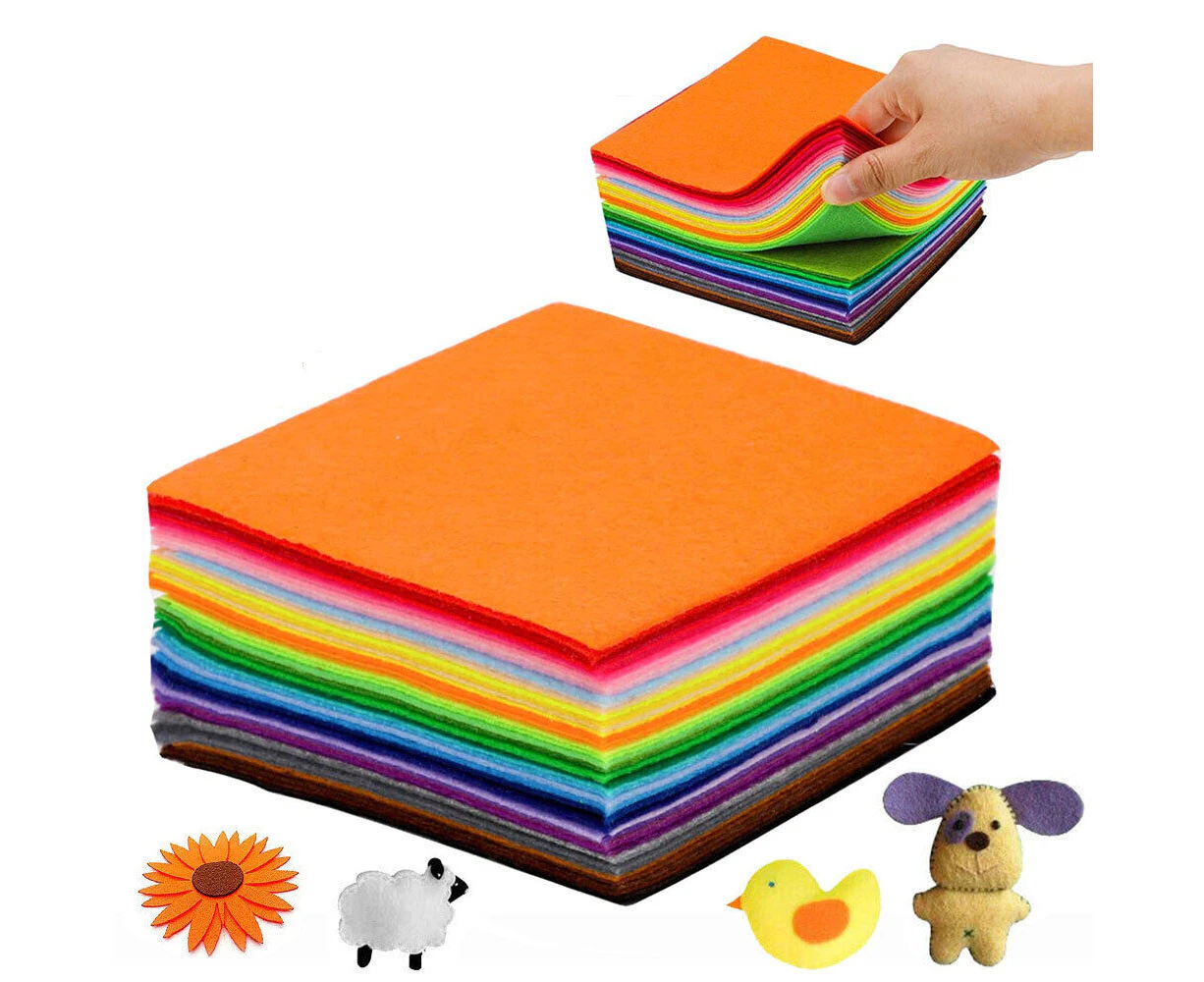 80pcs Squares Felt Fabric Sheets Non Woven DIY Art Handcraft Mix Colour 15X15CM