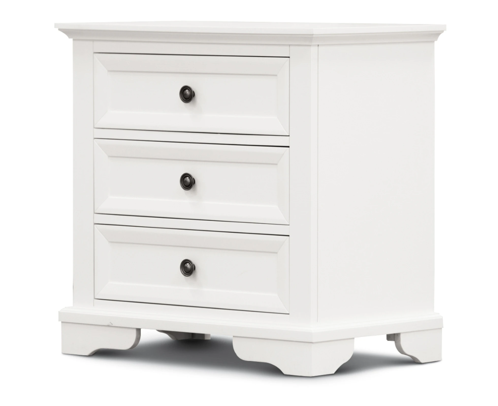 Celosia Bedside Table 3 Drawers Storage Cabinet Nightstand End Tables - White