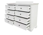 Celosia Dresser 8 Chest of Drawers Bedroom Acacia Timber Storage Cabinet - White