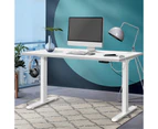 Oikiture Standing Desk Electric Dual Motor Sit Stand Up Height Adjustable 120cm - White