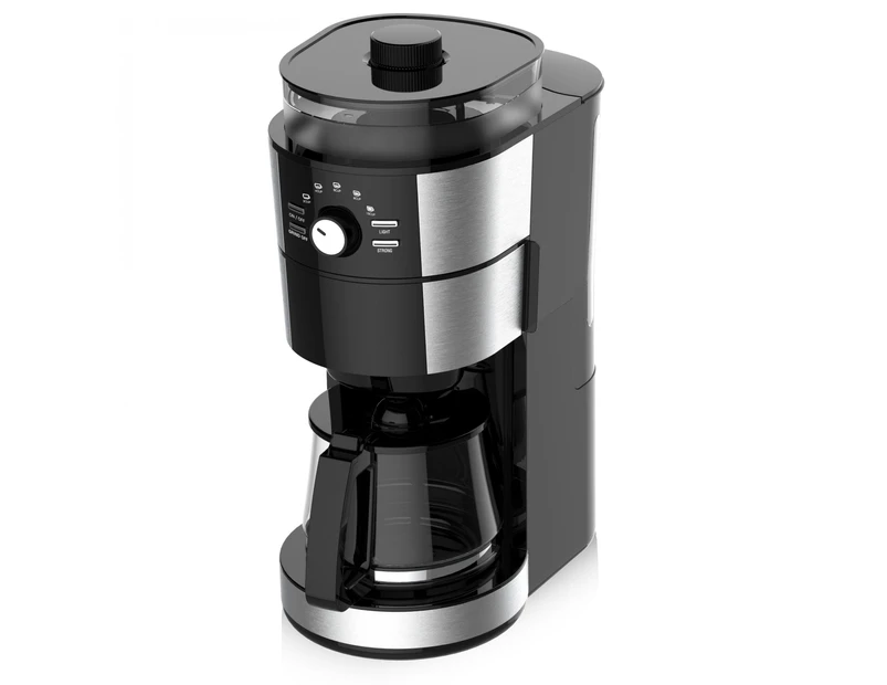 TODO Grind and Brew Coffee Machine Conical Grinder Drip Coffee 1.25L 1000W