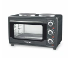 TODO 23L Benchtop Electric Oven Two Hot Plates Twin Hotplate 10A Amp