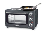 TODO 23L Benchtop Electric Oven Two Hot Plates Twin Hotplate 10A Amp