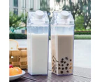 2X Clear Plastic Milk Carton Water Bottle 500ml