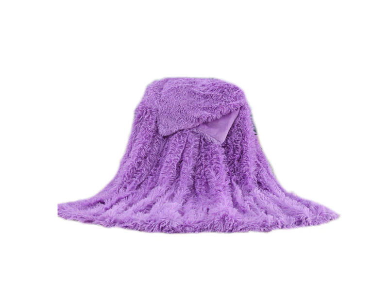 Lots Of Colours Three Sizes Super Soft Fluffy Warm Blanket - Purple