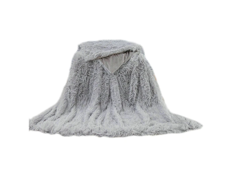 Lots Of Colours Three Sizes Super Soft Fluffy Warm Blanket - Grey