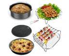 7 Inch 12pcs High Quality Air Fryer Accessories For Gowise Phillips Cozyna and Secura Fit All Airfryer 3.7 to 5.8QT