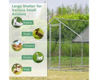 Costway Large Chicken Coop 4x3x1.95m Walk-in Cage Run Rabbit Hutch Outdoor Bunny Hen House Ferret Pet Enclosure Galvanized Steel