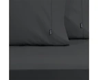 Ardor Single Bed Combo Fitted Sheet Set w/ Pillowcase 1000TC Cotton Rich Slate