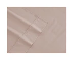 Algodon Double Bed Fitted/Flat Sheet/Pillowcase Bedding Set 300TC Cotton Blush