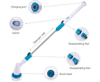 Multi-Purpose Cordless Electric Clean Spin Scrubber Turbo Scrub Cleaning Brush Set Chargeable Tile Home Bathroom 3 Heads