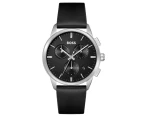 Hugo Boss Men's 43mm Dapper Leather Watch - Black/Silver