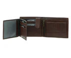Pierre Cardin Mens Bi-Fold Leather Wallet Card Holder RFID Blocking Anti Scan - Chestnut