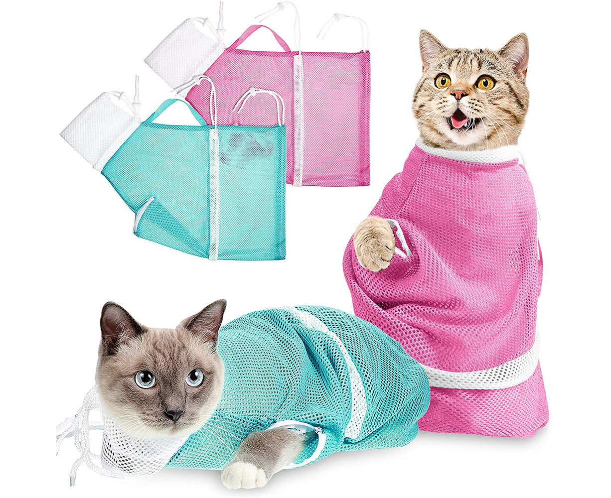 Mesh cat grooming clearance bag