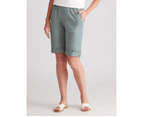 Noni B Cotton Pocket Shorts - Womens - Chinois Green