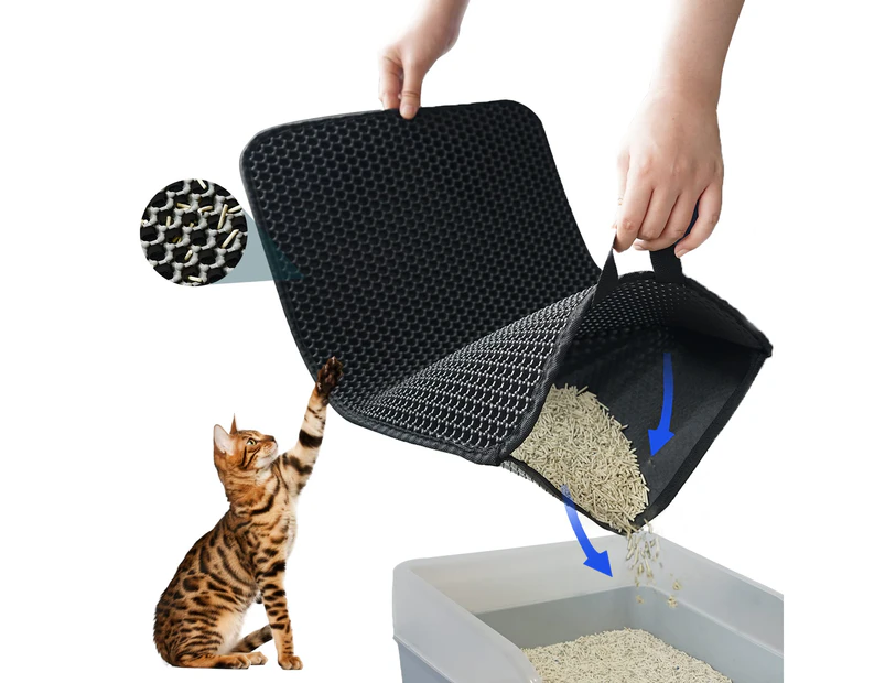 41*51CM Cat Litter Mat Waterproof Double-Layer Trapper Foldable Pad Pet Rug
