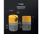 YT400 Portable Mini Projector 360P LCD Native Cinema Player Video Multimedia Home Theater Pico LED Col yellow and grey