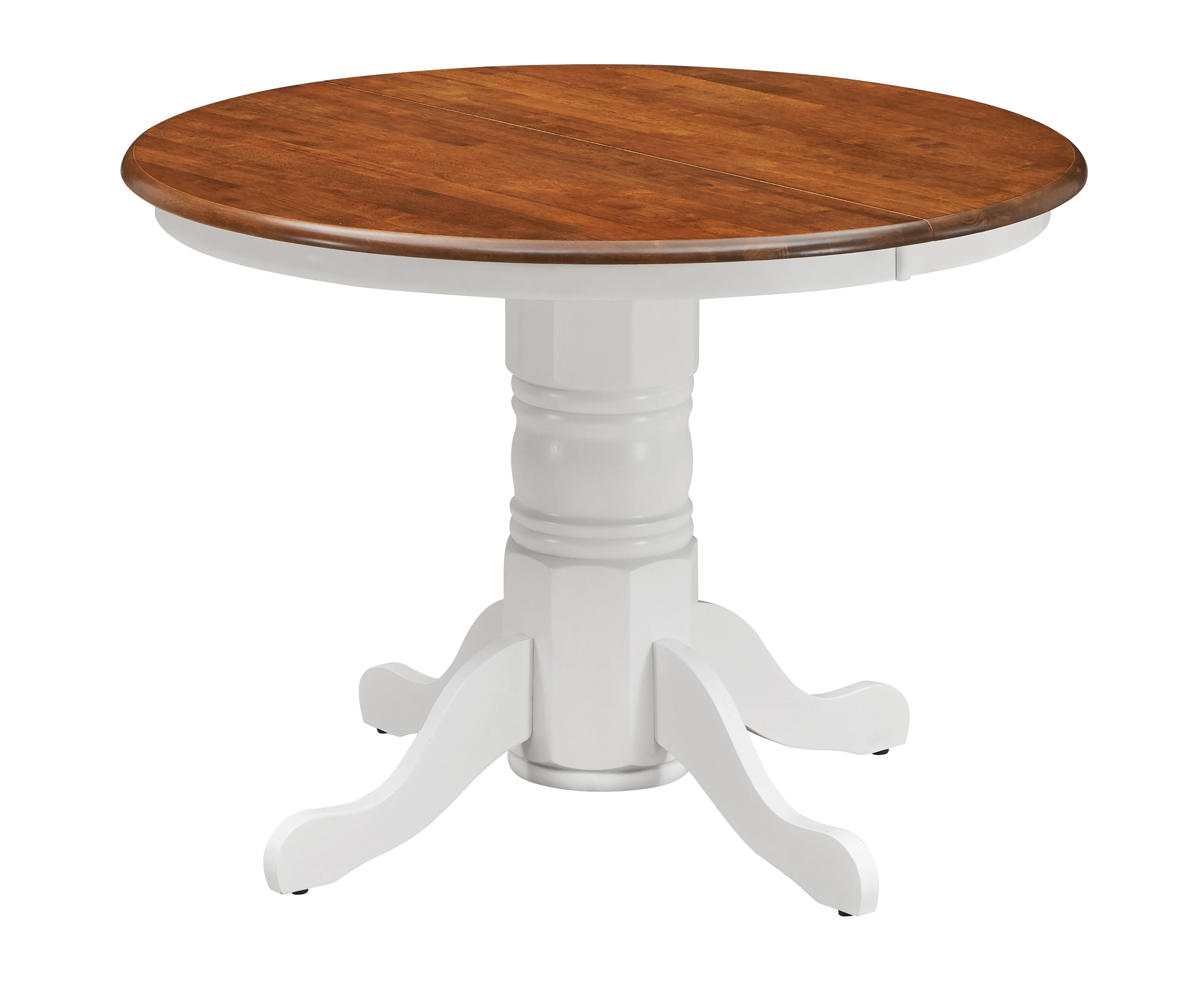 Lupin Round Dining Table 106cm Pedestral Stand Solid Rubber Wood - White Oak