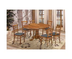 Linaria Dining Chair Set of 6 Crossback Solid Rubber Wood Fabric Seat - Walnut