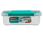 2 x Decor 630mL Match-ups Clips Storer Square - Clear/Teal
