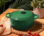 Gourmet Kitchen 24cm Cast Iron Casserole Pot - Eden Green