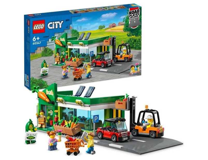 LEGO City 60347 Grocery Store, Shop, Forklift and Road Plates for Kids - CATCH