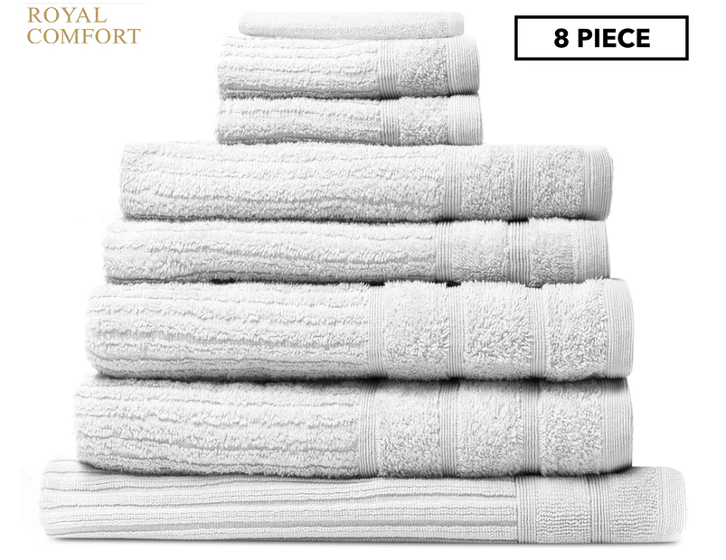 Royal Comfort 8-Piece Eden Egyptian Cotton Towel Pack - White