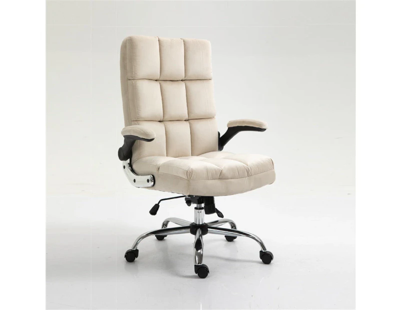 AADEN Velvet Office Chair- Cream