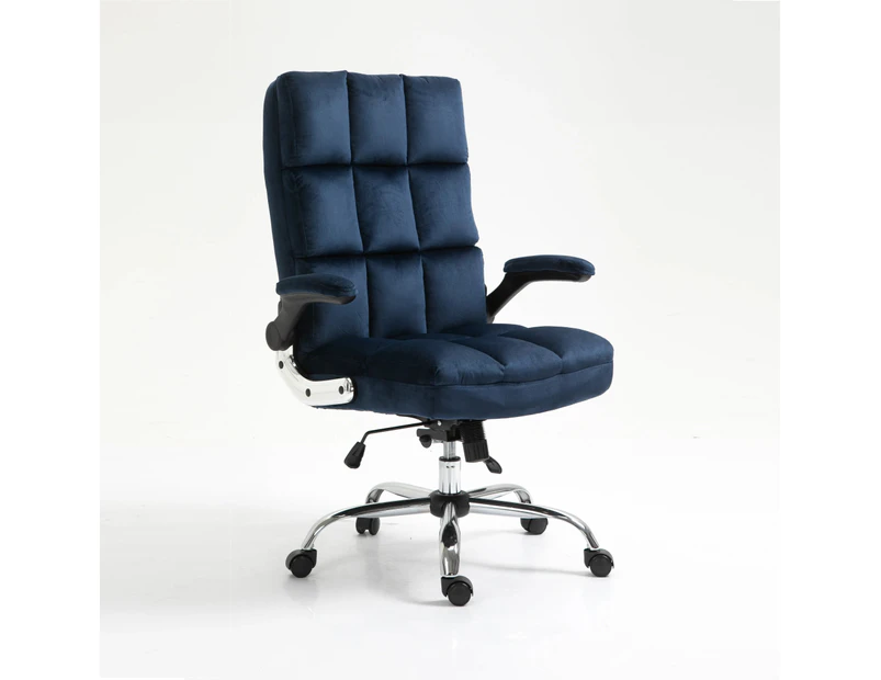 AADEN Velvet Office Chair- Blue