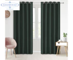 Sherwood 225x223cm Blockout Eyelet Curtain Pair - Forest Green