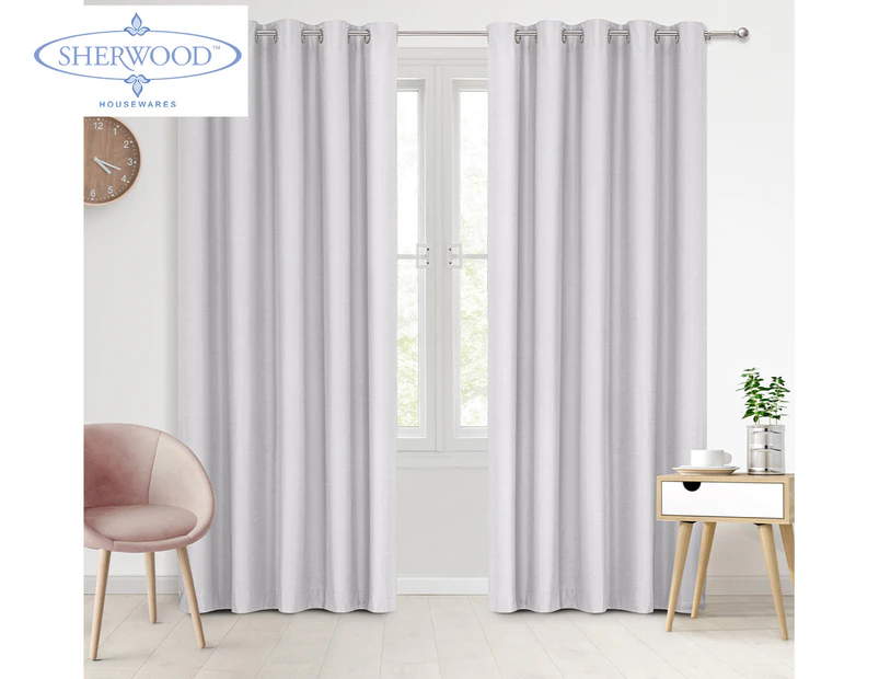 Sherwood 90x223cm Blockout Eyelet Curtain Pair - Grey