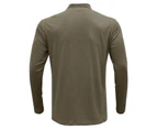 Bonivenshion Men's Polo Shirts Slim-Fit Mock Neck Pullover Long Sleeve Henley Shirts All-match Sport Shirts Basic Undershirt for Men-Green