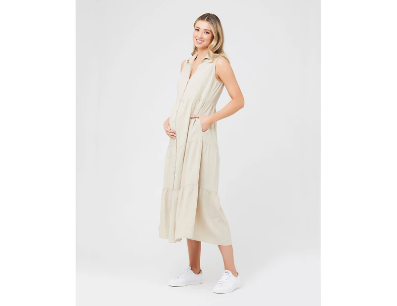 Tracy Tiered Dress  Natural