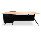 Excel 1.95m Executive Office Desk Right Return - Zebra Oak