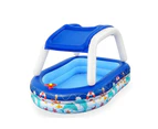 BESTWAY Inflatable Sun Shade Pool Kids With A Removable Shade Sealife 282L