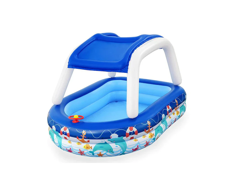 BESTWAY Inflatable Sun Shade Pool Kids With A Removable Shade Sealife