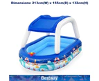 BESTWAY Inflatable Sun Shade Pool Kids With A Removable Shade Sealife 282L