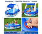 BESTWAY Inflatable Sun Shade Pool Kids With A Removable Shade Sealife