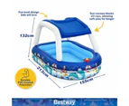 BESTWAY Inflatable Sun Shade Pool Kids With A Removable Shade Sealife