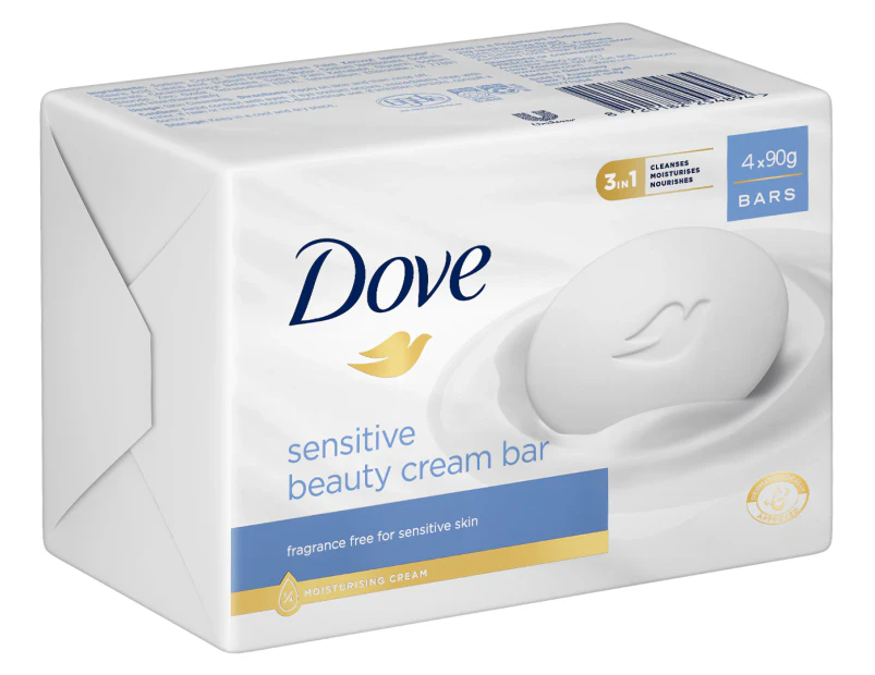 4 x Dove Sensitive Beauty Cream Bars 90g