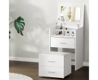 Artiss 2-in-1 Dressing Table Stool Set Bedside Table White