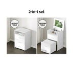 Artiss 2-in-1 Dressing Table Stool Set Bedside Table White