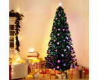 Jingle Jollys 2.4m Christmas Tree Optic Fibre LED Xmas tree Multi Colour