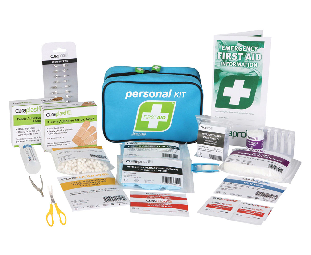 FASTAID 57PCS Personal Emergency First Aid Kit Medical Travel Workplace Family Safety Soft Pack