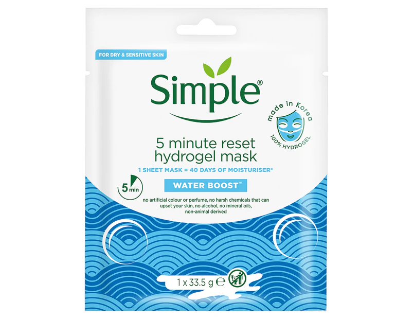 Simple 5 Minute Reset Facial Hydrogel Mask 33g