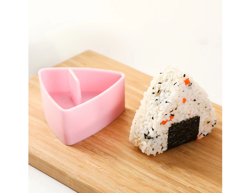 Sushi Mold Triangular Non-Stick PP Heat Resistant Rice Ball Press Maker for Home Pink Red