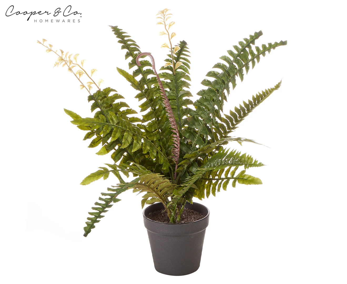 Cooper & Co Decorative Artificial Home Decor Leafy Fern Indoor Plant w/Pot 50cm